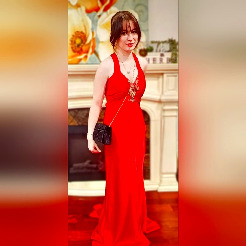 Elegant Red Evening Gown